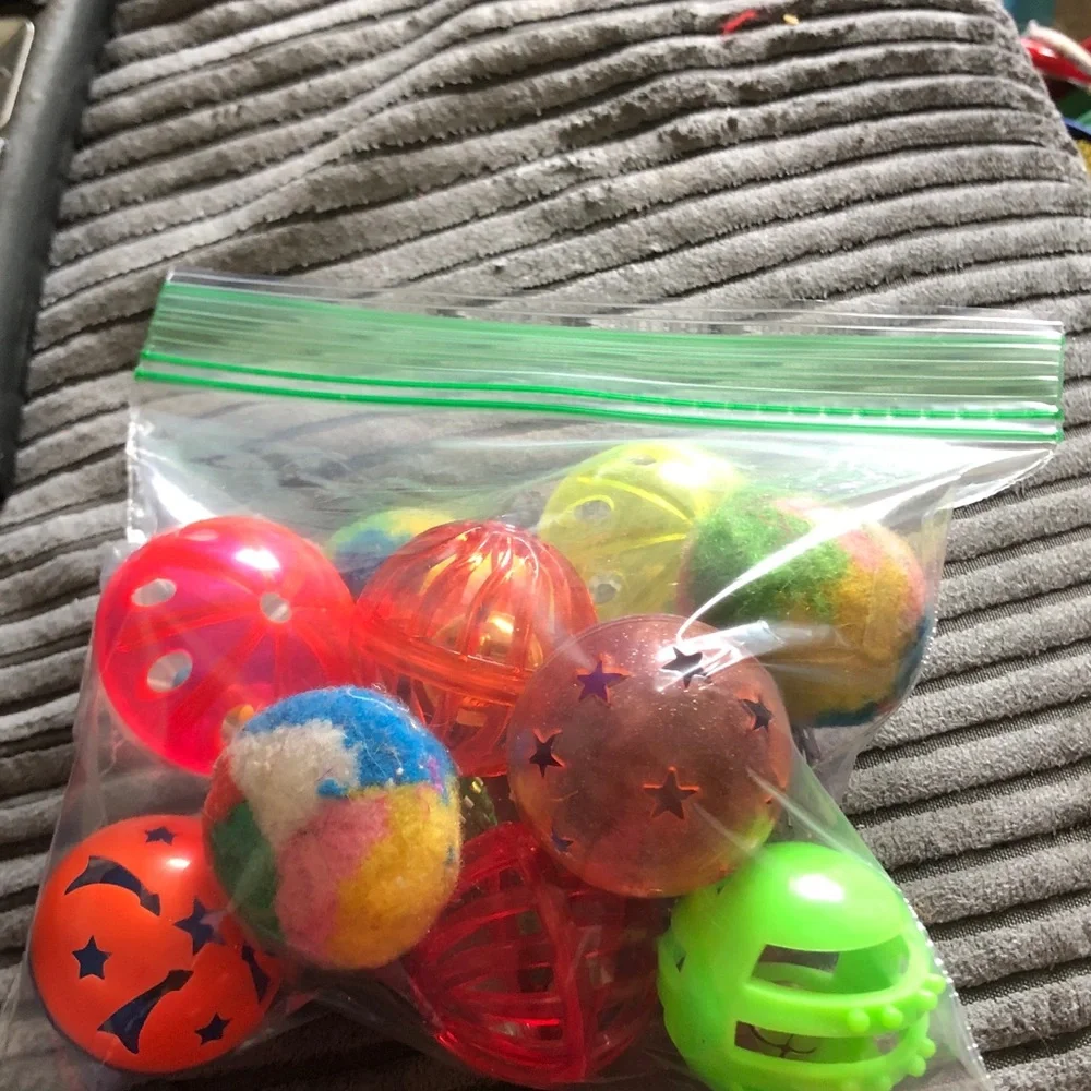 Assorted Cat Toy Balls - Bright Multi Color Pack